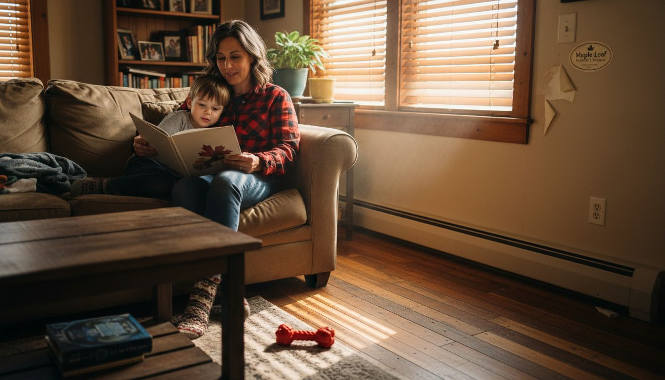Family enjoying warmth from maintained furnace