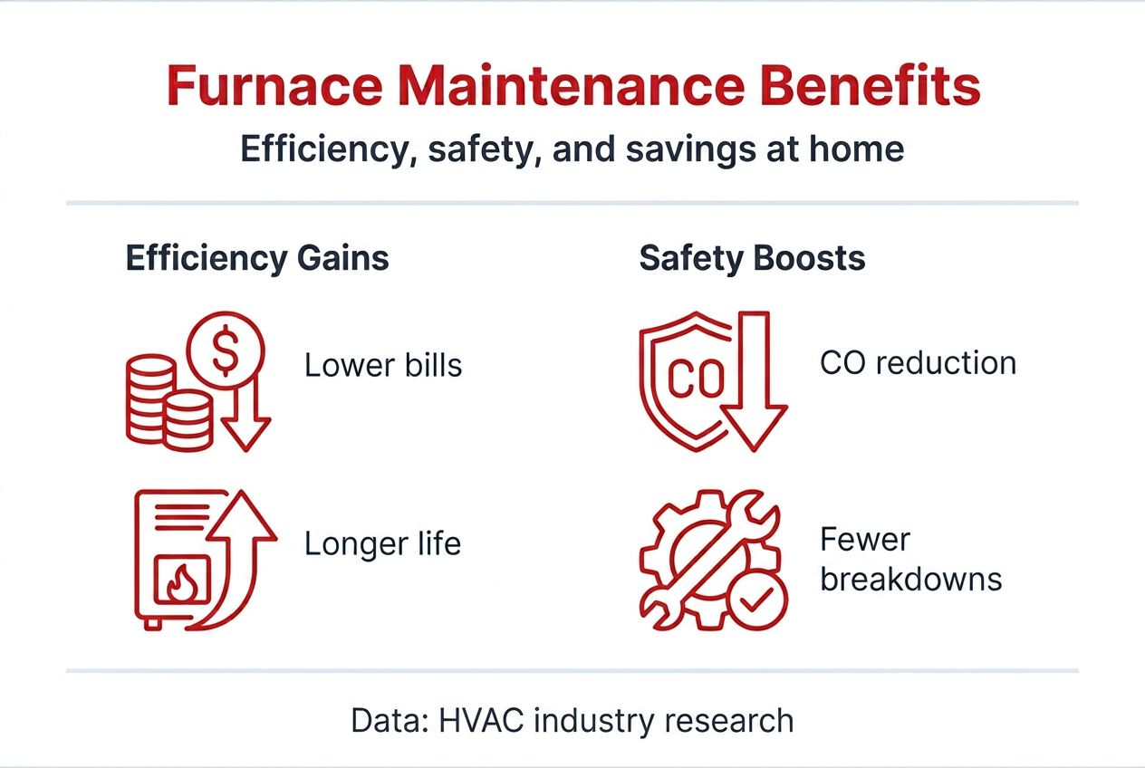 Infographic showing furnace efficiency and safety benefits