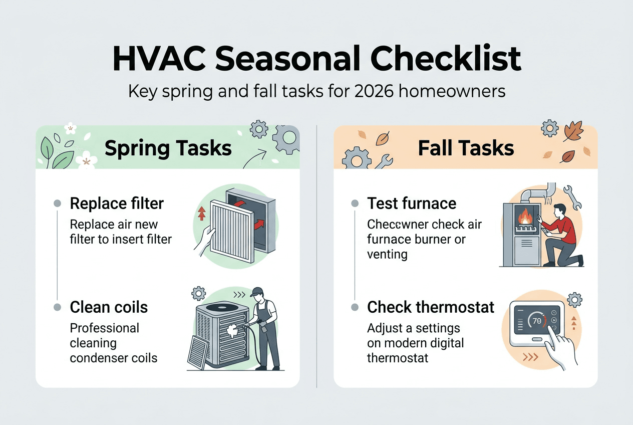 Infographic of HVAC spring and fall tasks
