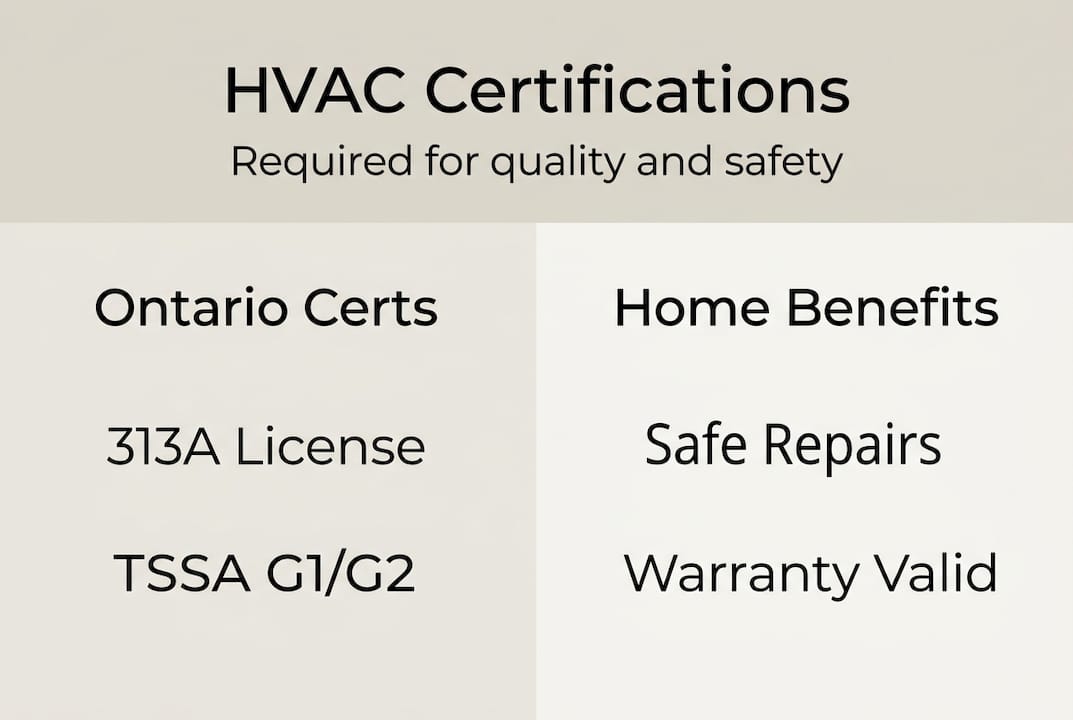 Infographic showing HVAC certifications and benefits
