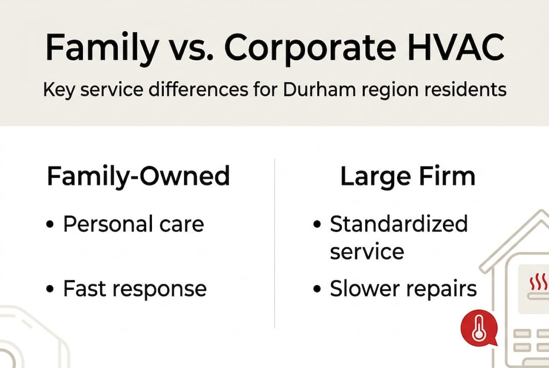 Infographic comparing family and corporate HVAC