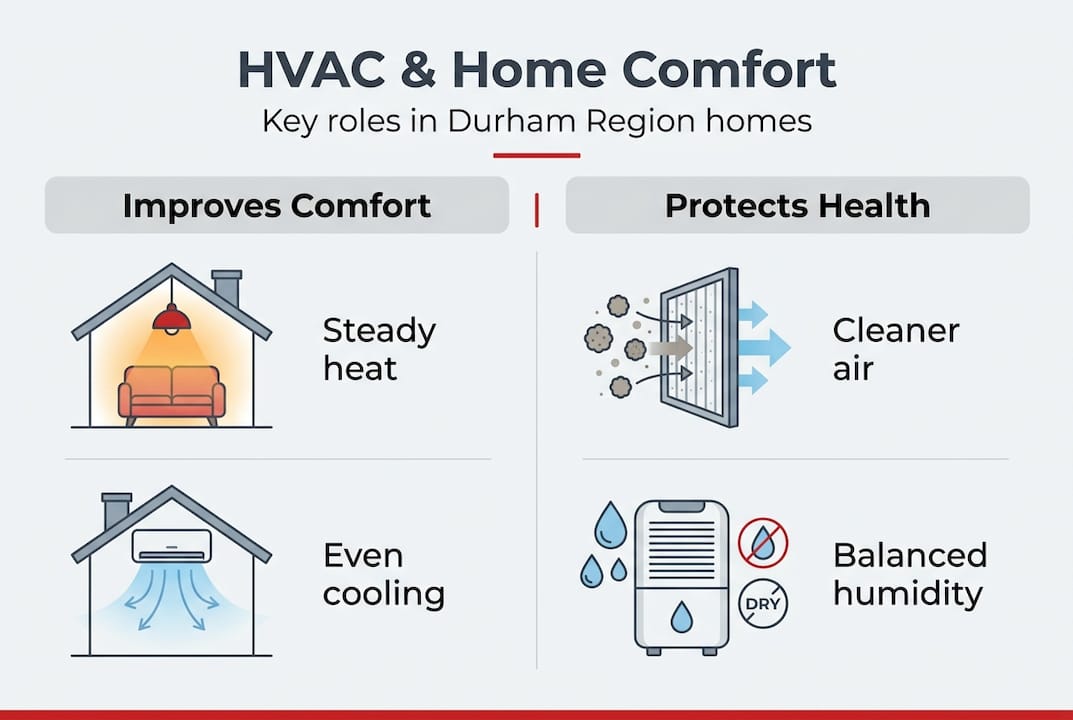 Infographic showing HVAC roles in home comfort