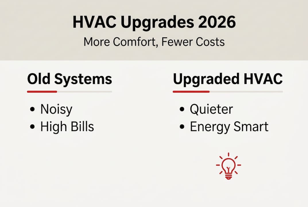 Infographic comparing old and upgraded HVAC systems