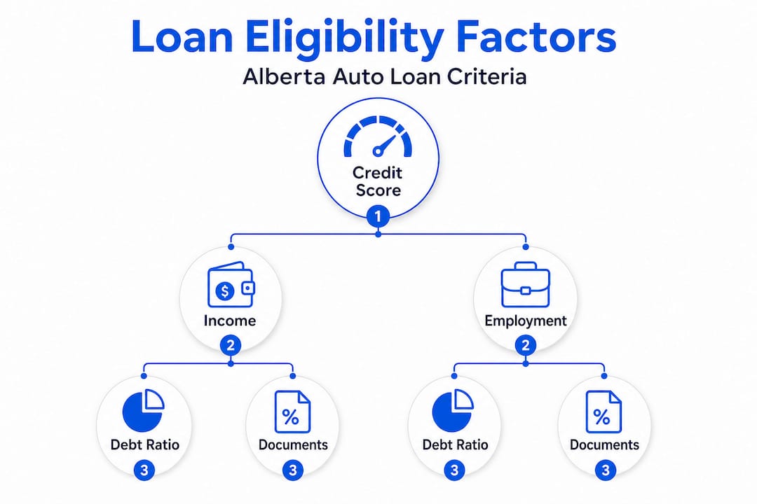 Infographic with pyramid of key loan eligibility factors