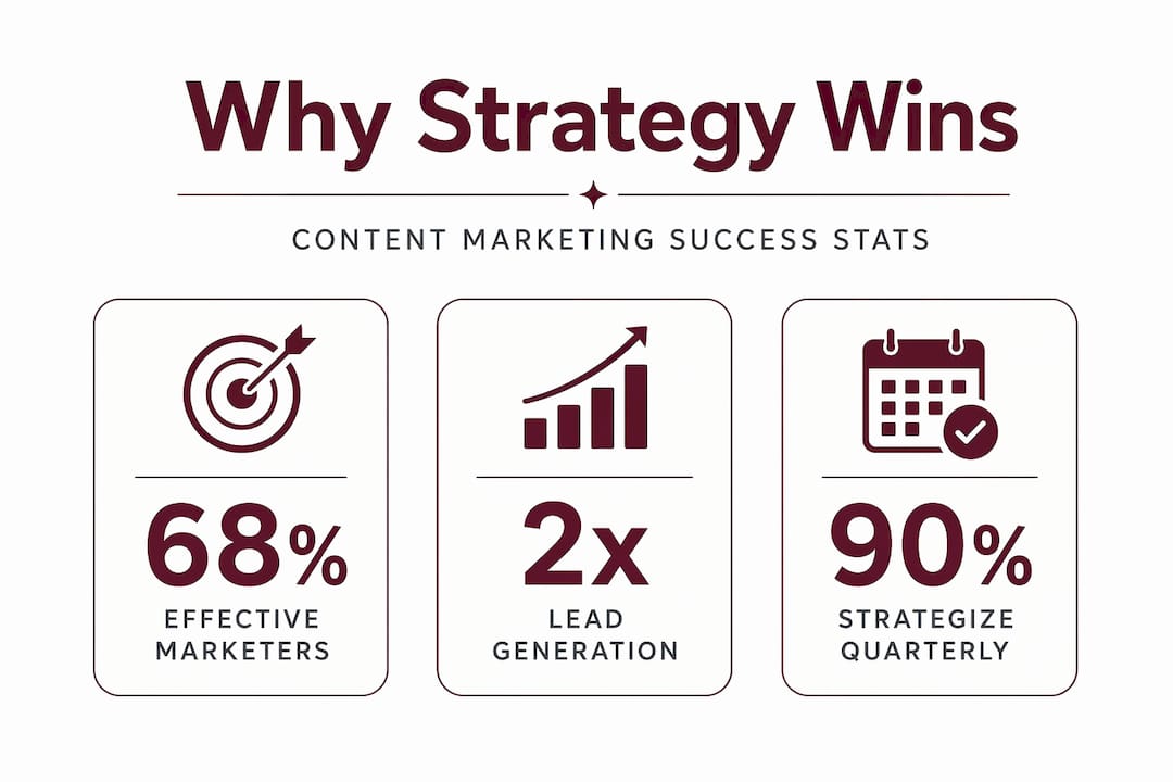 Infographic with key content marketing strategy stats