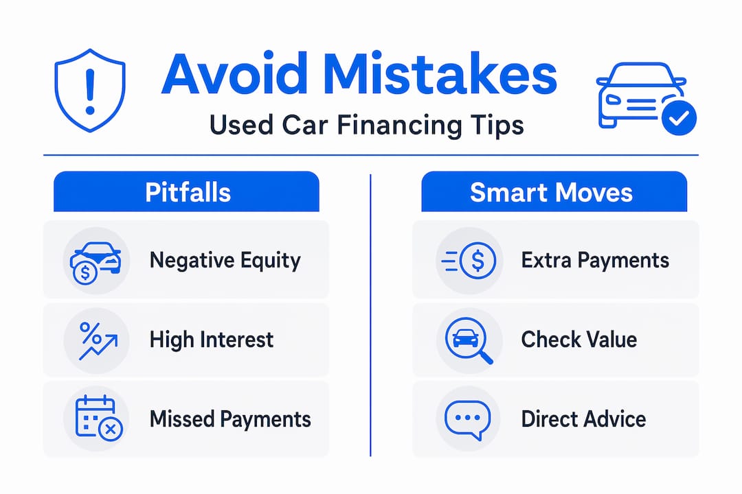 Infographic comparing pitfalls and smart moves in car financing