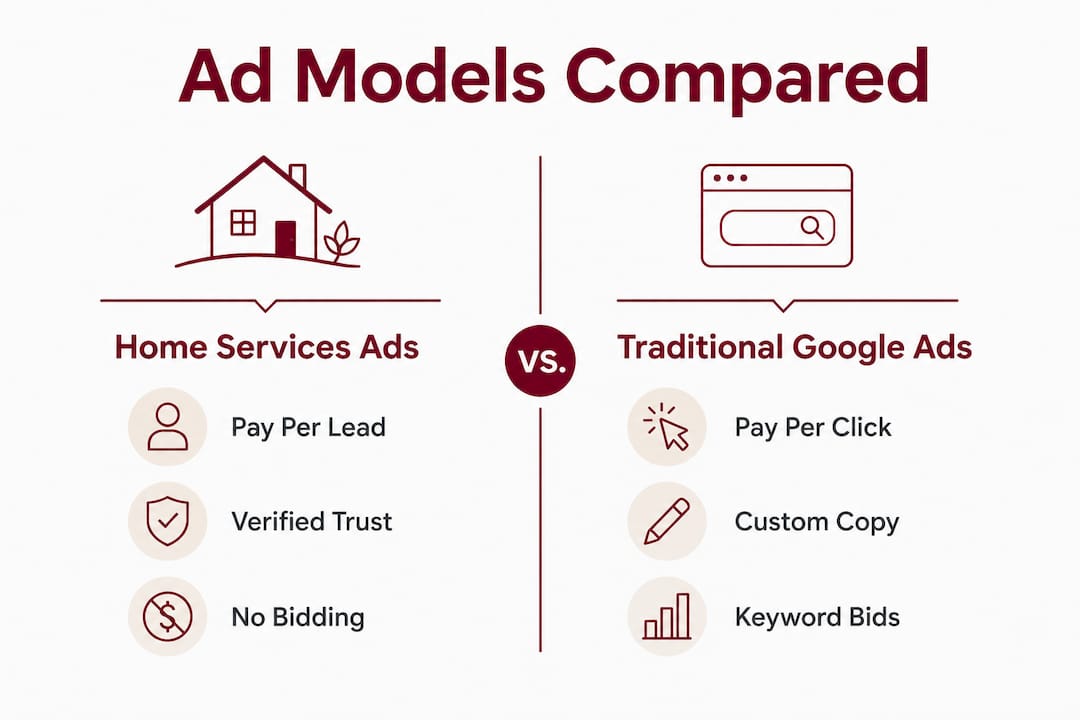 Infographic comparing home services versus traditional ads