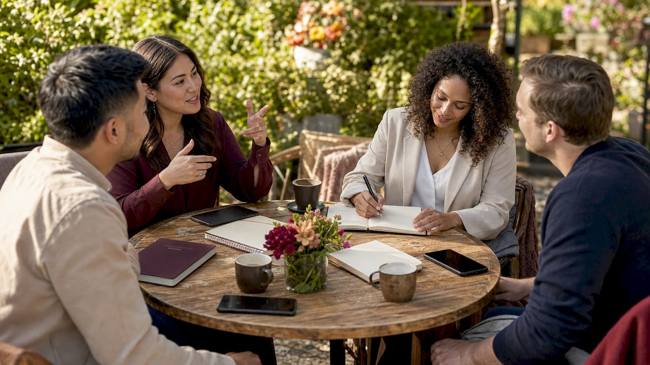 Small business team discussing storytelling ideas