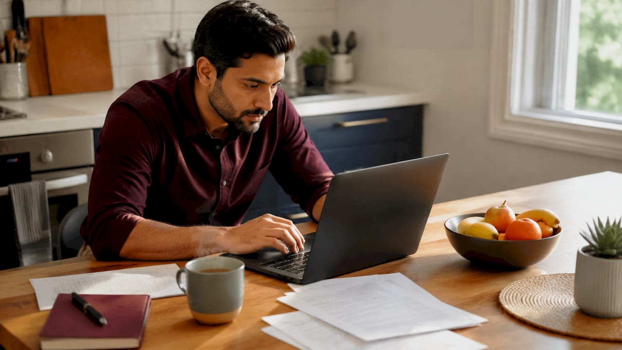 Man configuring email authentication