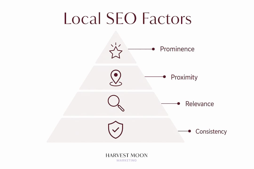 Infographic showing hierarchy of local SEO factors