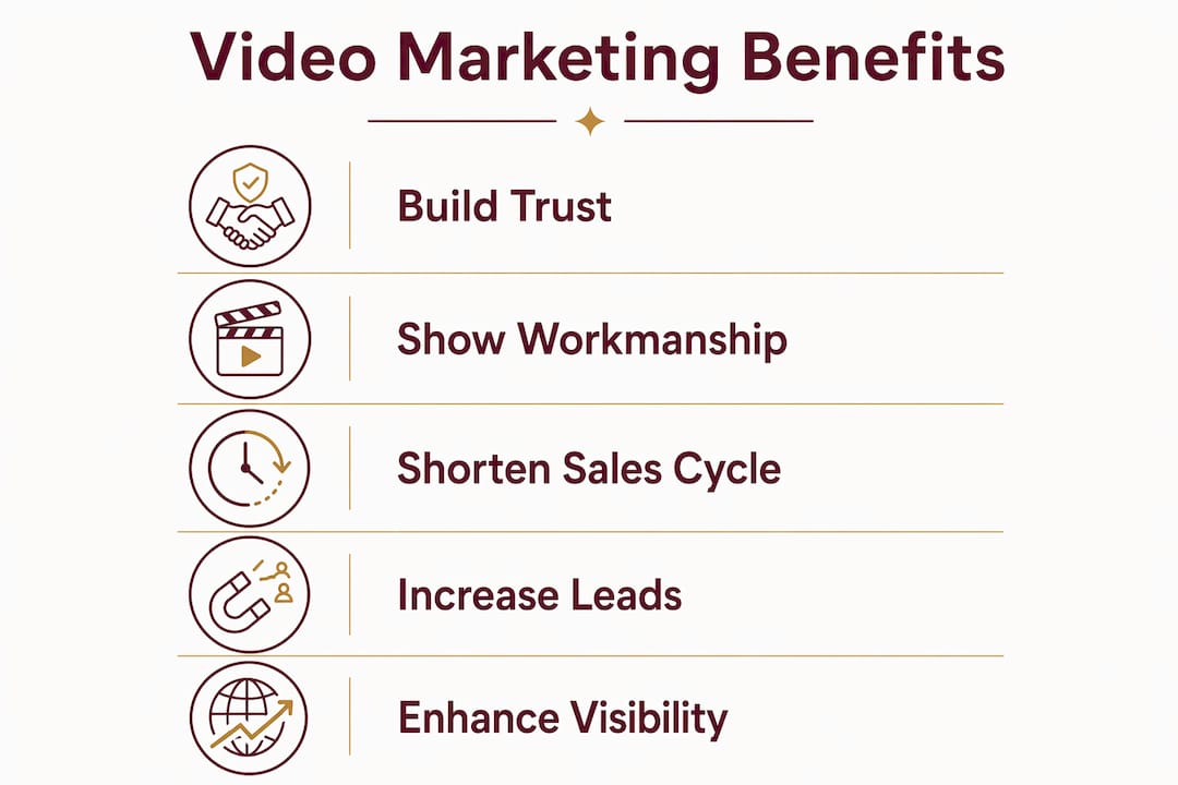 Infographic showing video marketing benefits