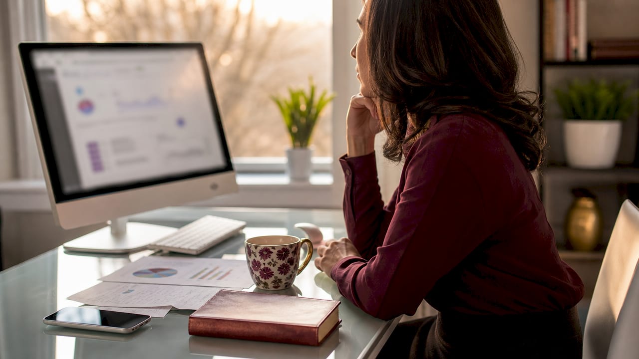 Close-up of social media analytics workspace