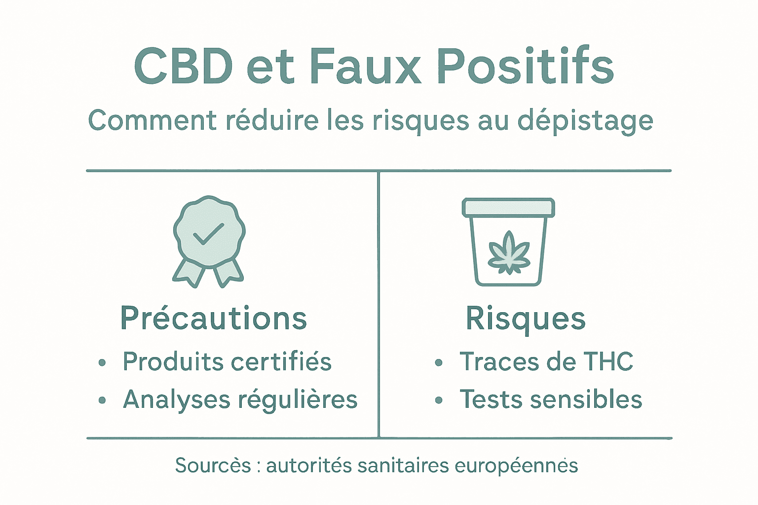 Découvrez notre infographie sur le CBD : quels sont les risques et quelles précautions prendre avant de passer un test ?