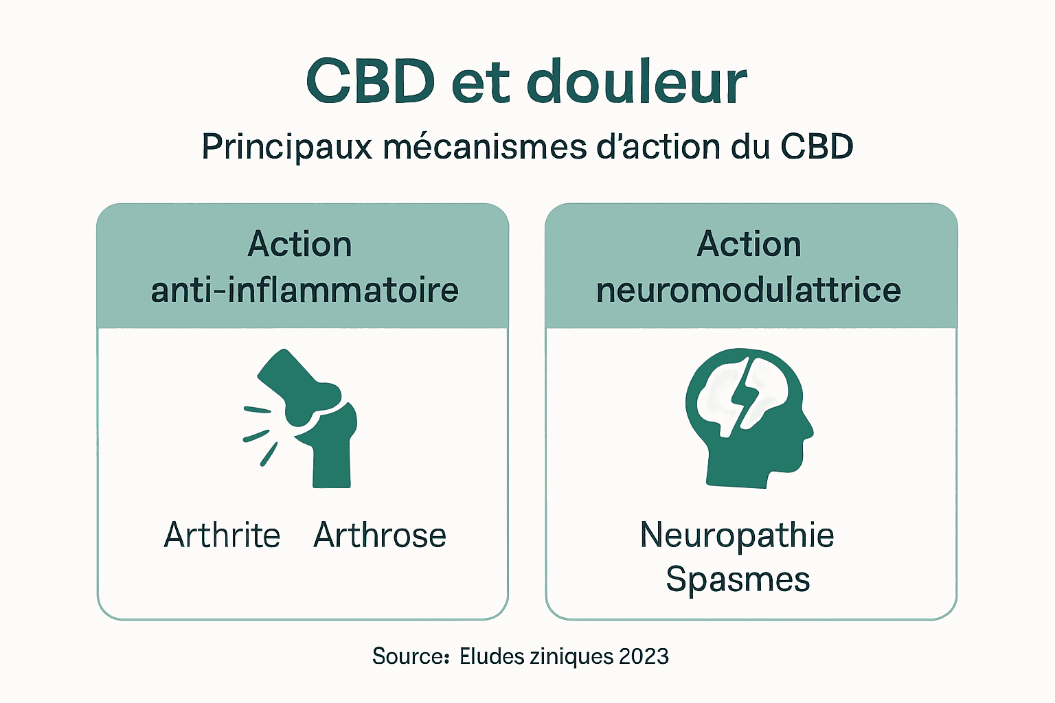 Infographie : comment le CBD agit sur la douleur