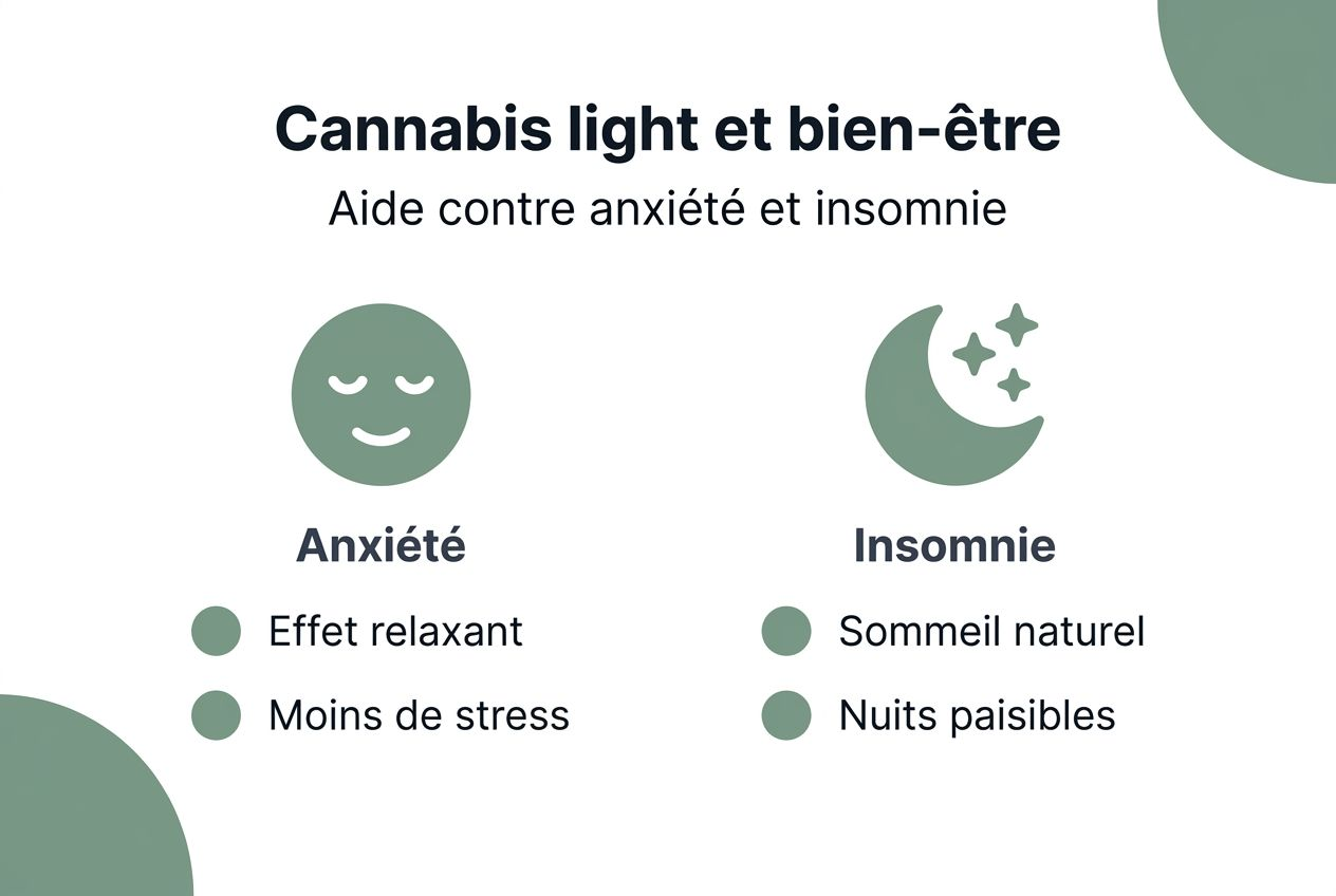 Infographie : les bienfaits du cannabis léger pour lutter contre l’anxiété et les troubles du sommeil