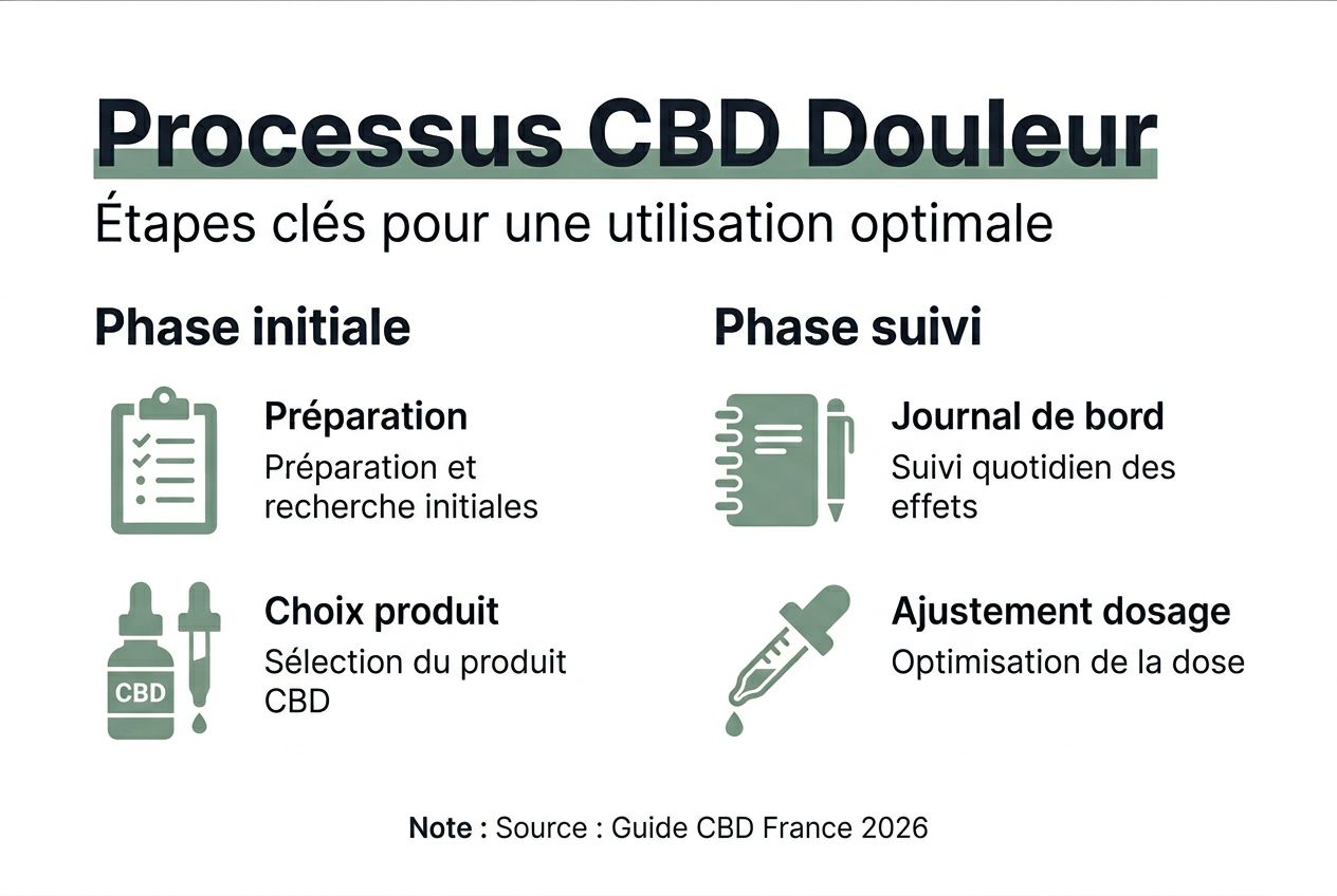 Infographie : les différentes étapes pour gérer la douleur avec le CBD