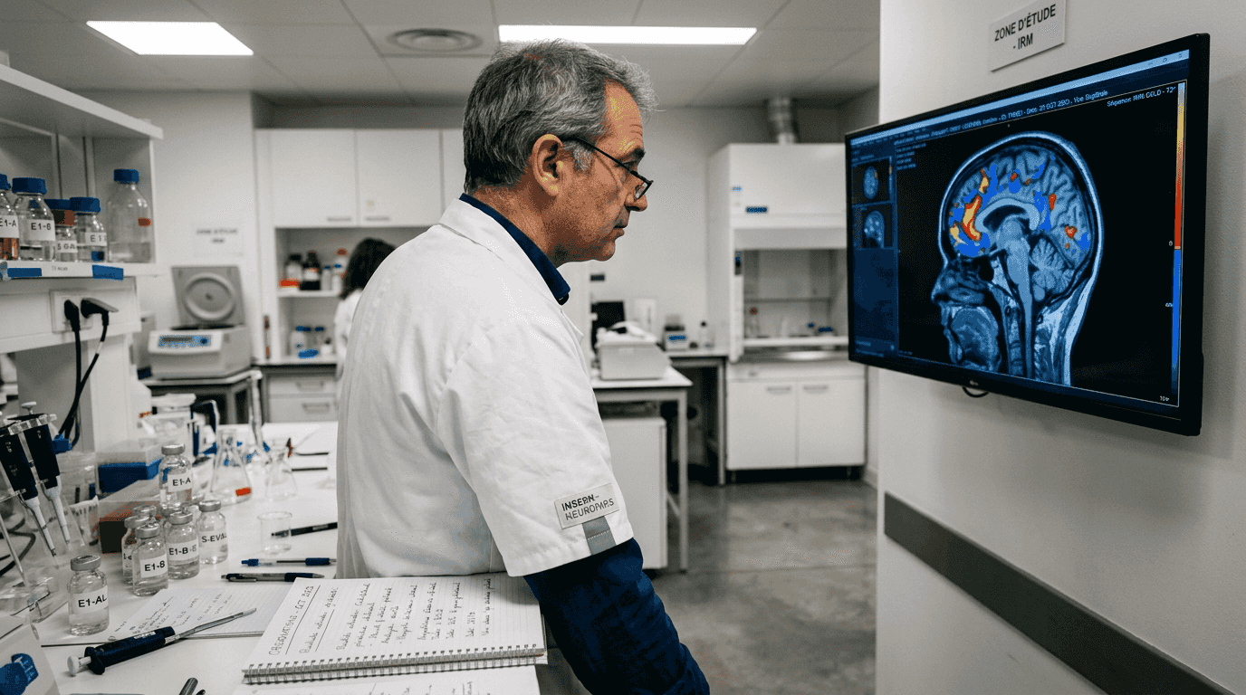 Chercheur en neurosciences menant des études IRM sur les effets du CBD