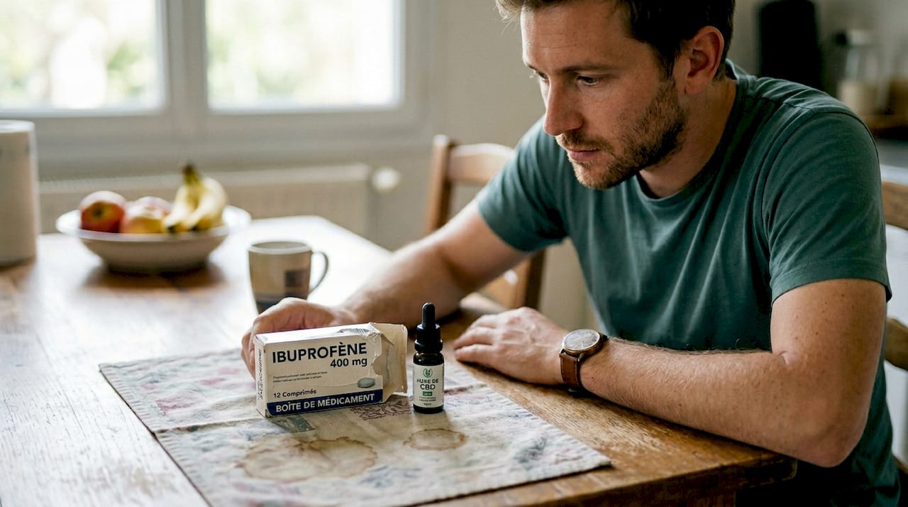 Un homme s’interroge sur les différences entre les médicaments traditionnels et le CBD.