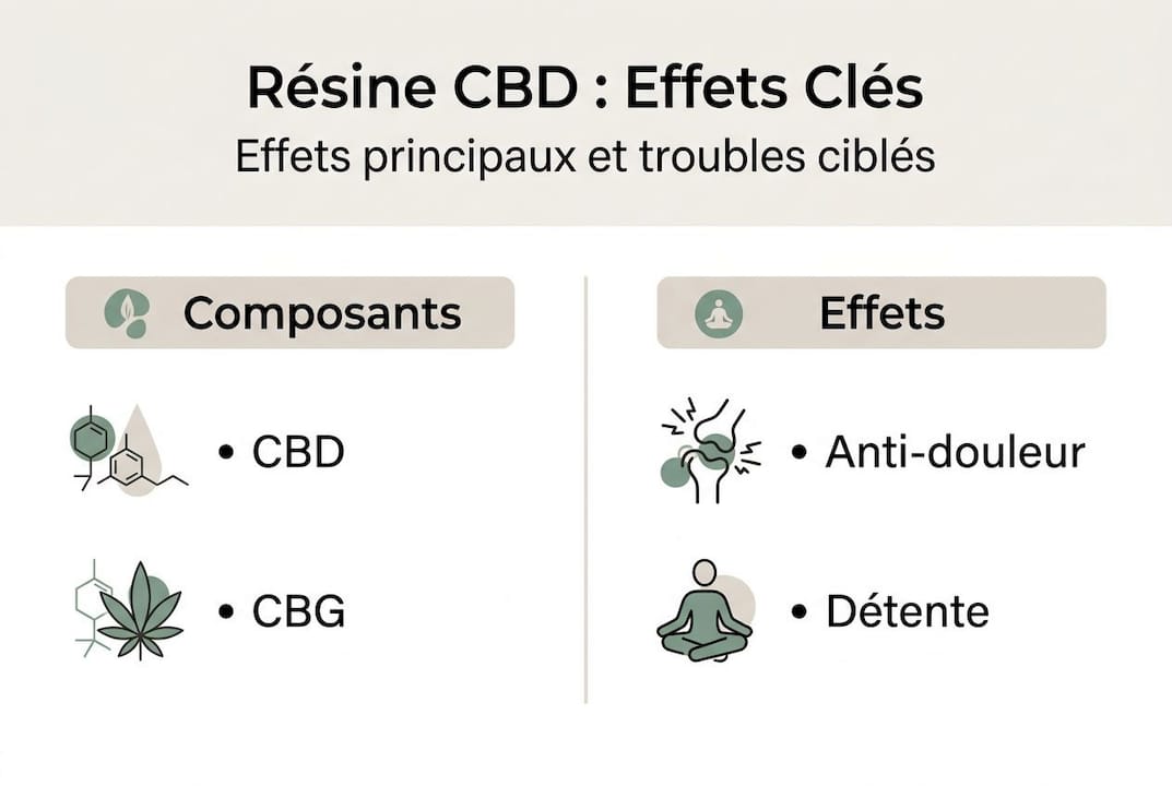Découvrez en un coup d’œil les principaux bienfaits du CBD grâce à notre infographie dédiée à ses effets essentiels.