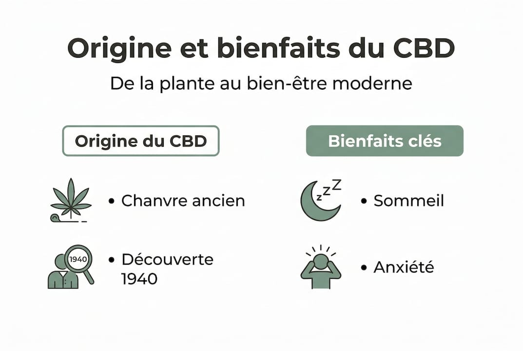 Découvrez en un coup d’œil tout ce qu’il faut savoir sur le CBD : ses origines et ses nombreux bienfaits.