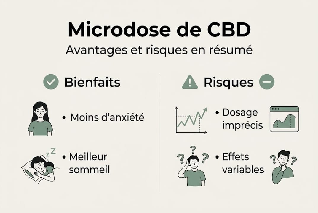 Découvrez notre infographie dédiée aux bienfaits et aux précautions à prendre avec le CBD.