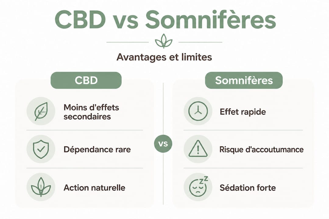 Infographie : CBD ou somnifères, quelles différences ?