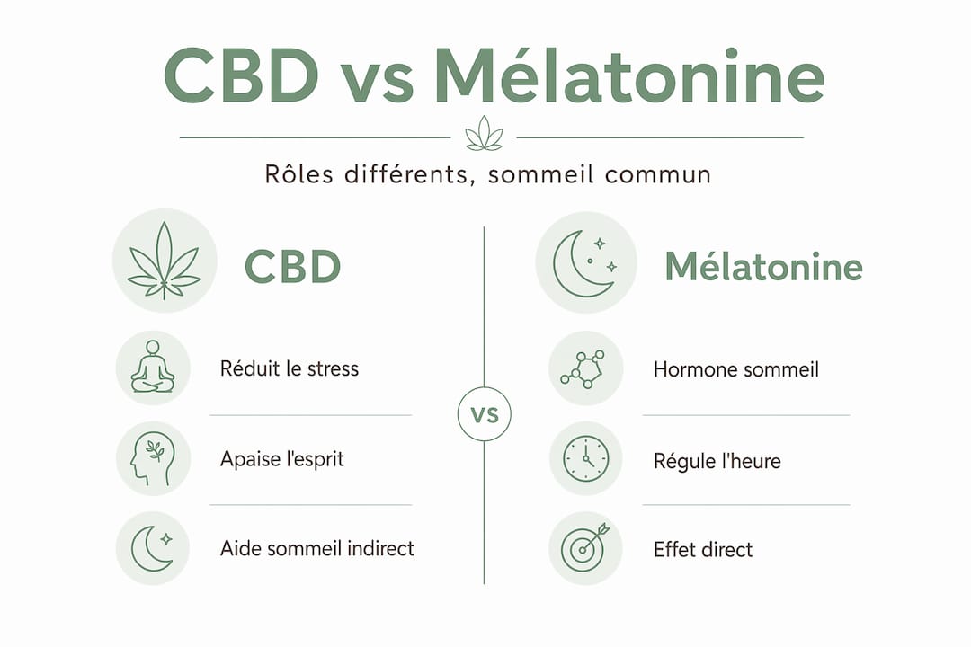 Infographie : CBD ou mélatonine, quelle solution privilégier pour mieux dormir ?