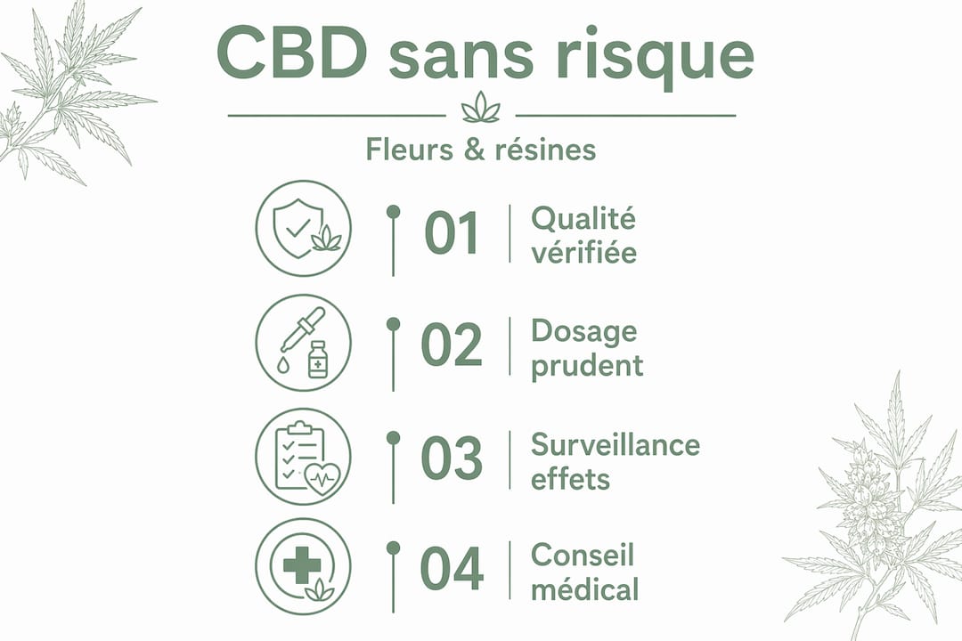 Infographie : les étapes clés pour garantir la sécurité des fleurs et résines de CBD