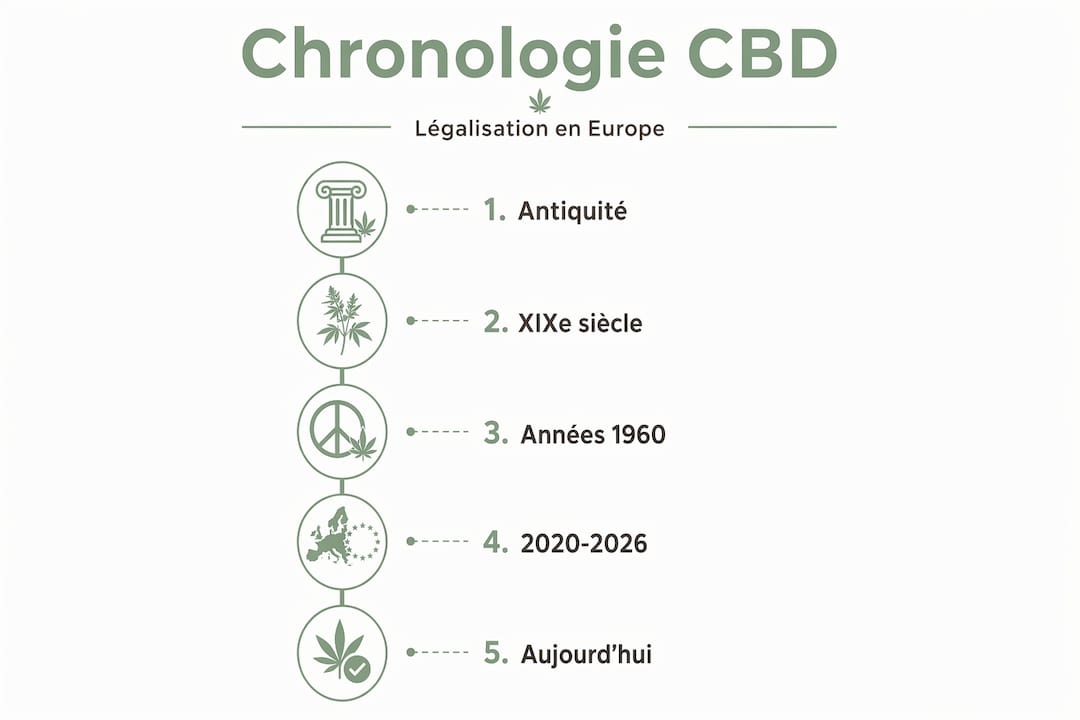 Chronologie illustrée de l’évolution de la légalisation du CBD en Europe