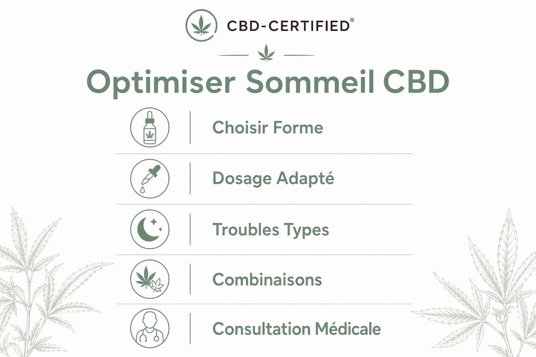 Infographie : les différentes étapes pour améliorer la qualité de votre sommeil grùce au CBD