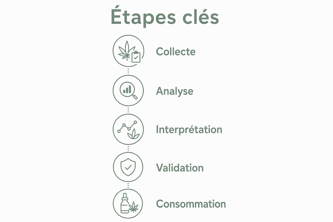 Infographie détaillant les différentes étapes pour garantir la pureté du CBD