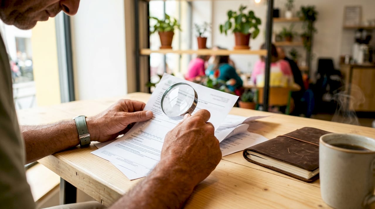 Des mains passent en revue des rapports dâanalyse de CBD