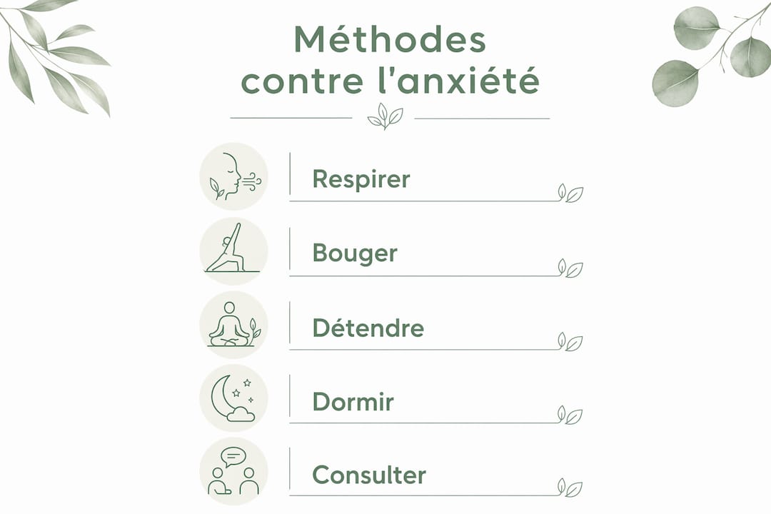 Schéma pratique pour mieux gérer son anxiété, étape par étape