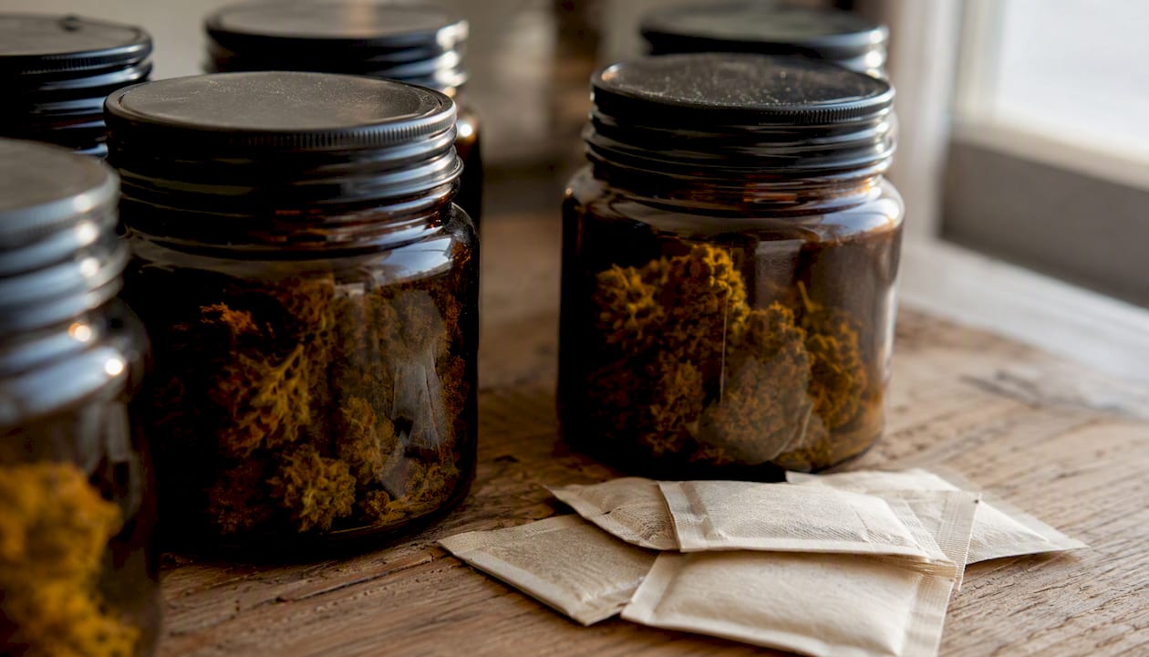 Pour conserver le CBD dans des conditions optimales, rien de mieux que des bocaux en verre teinté, associés à des sachets régulateurs d’humidité. Cette combinaison permet de préserver toute la fraîcheur et les propriétés du produit sur la durée.