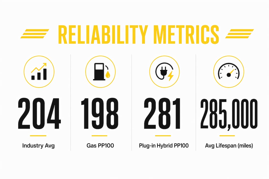 Infographic showing key car reliability metrics