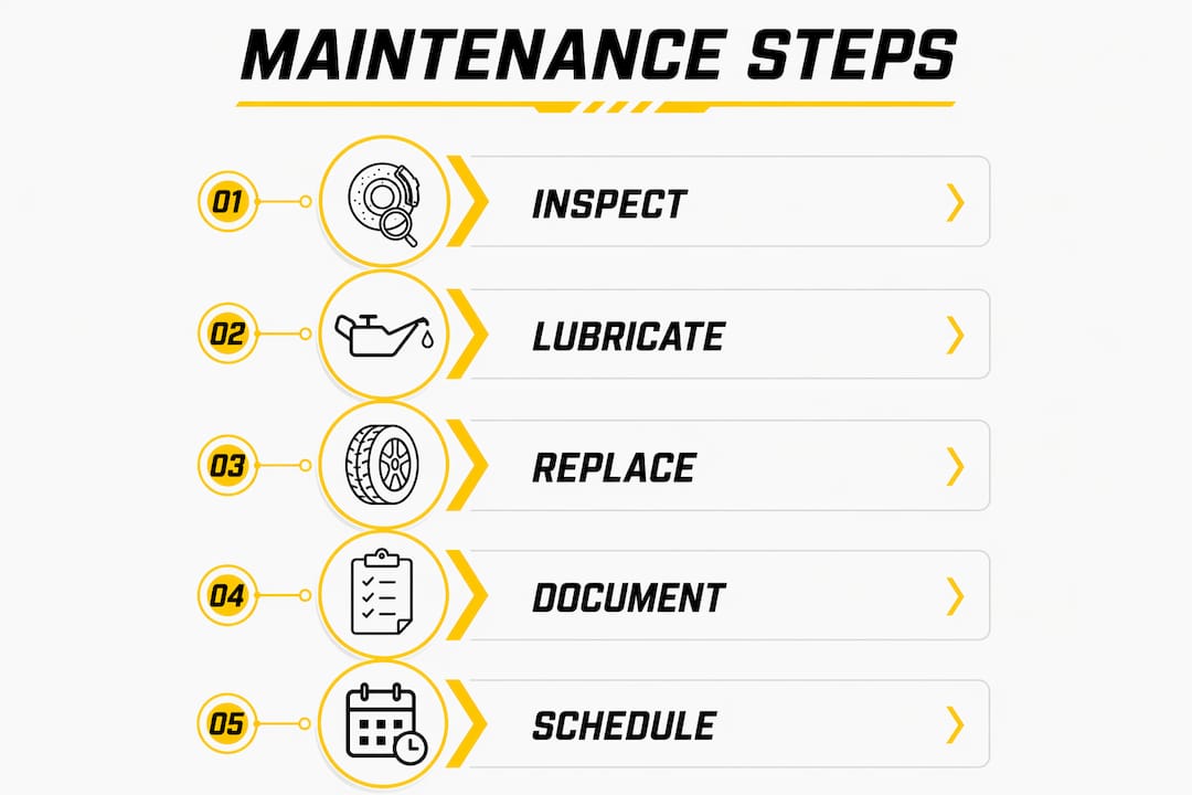 Infographic showing step-by-step car maintenance process