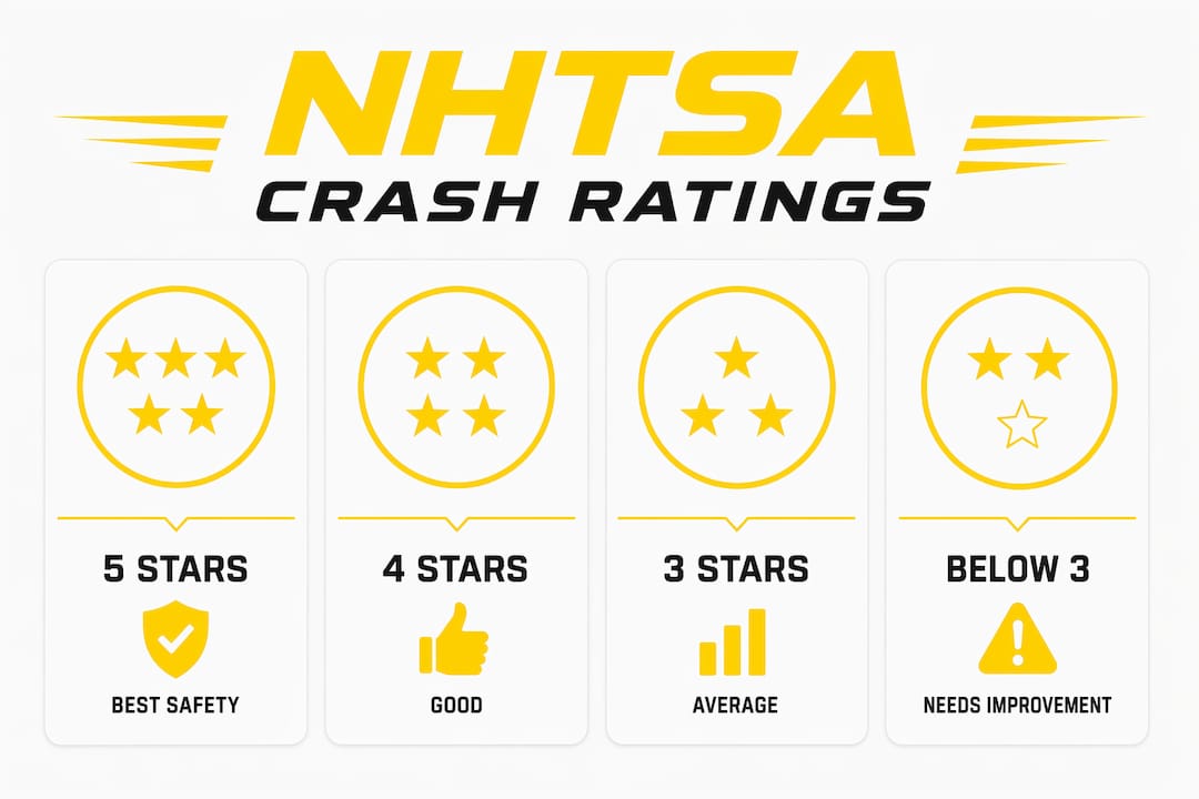 Infographic showing NHTSA star rating categories