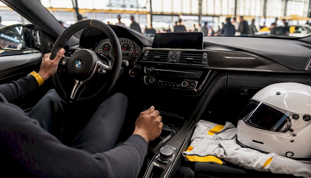BMW M2 CS interior close-up with driver controls