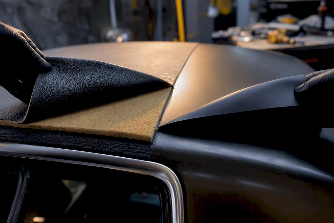 Close-up of classic vs modern vinyl roof textures