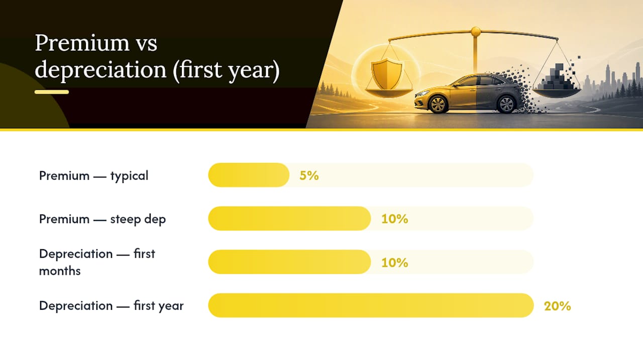 Diagram comparing insurance premium increases to depreciation percentages