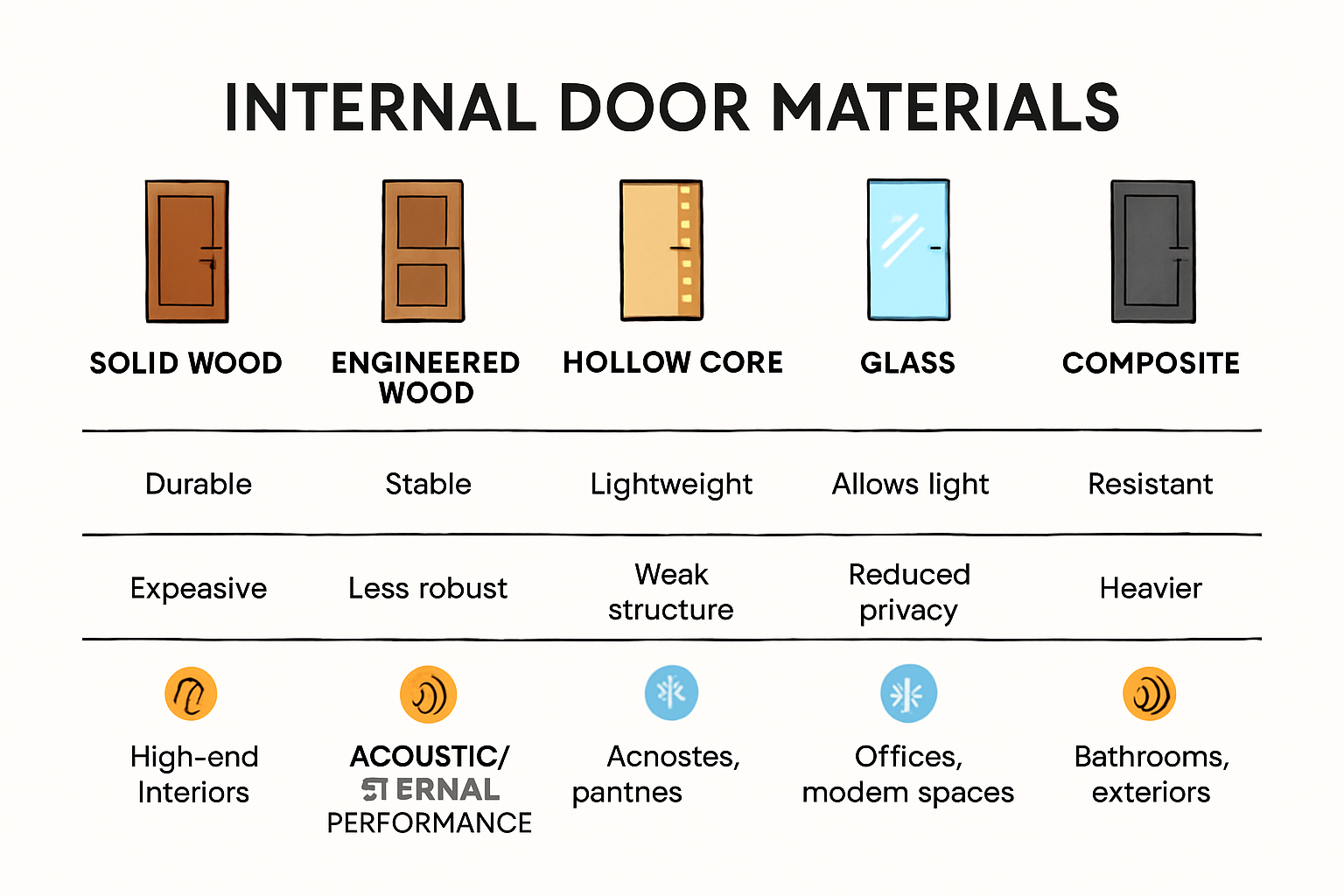 Comparison of internal door materials and their benefits