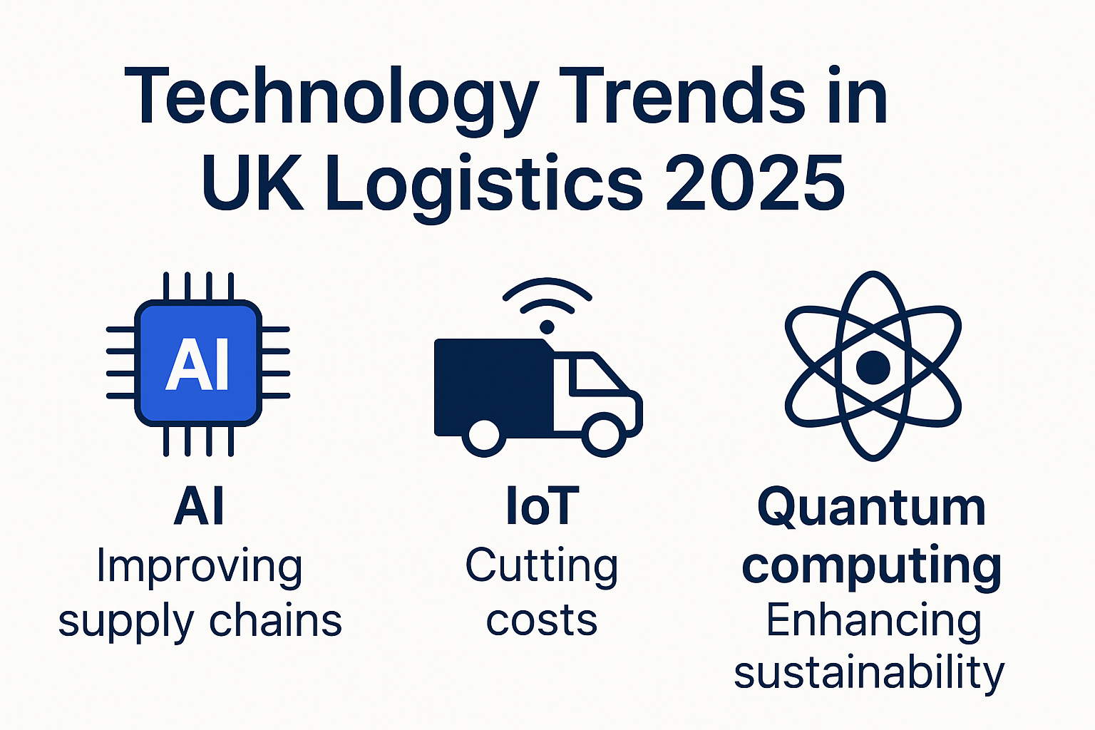Infographic showing new technology trends in logistics for 2025