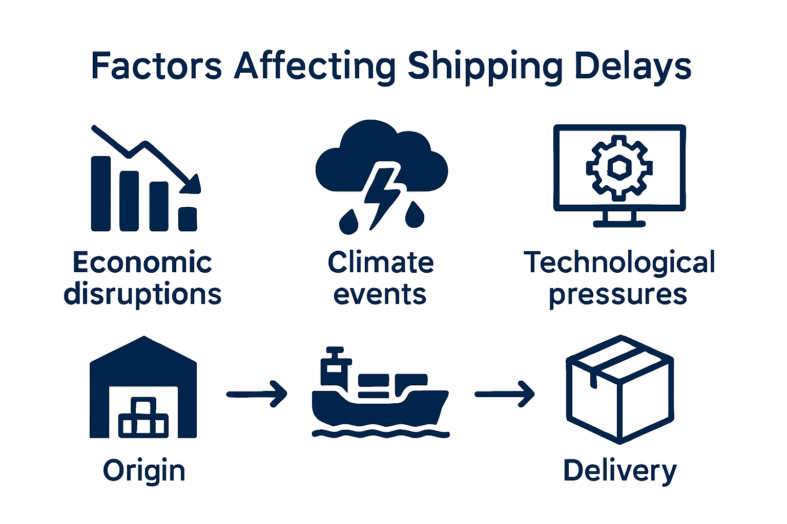 Infographic of external factors causing shipping delays
