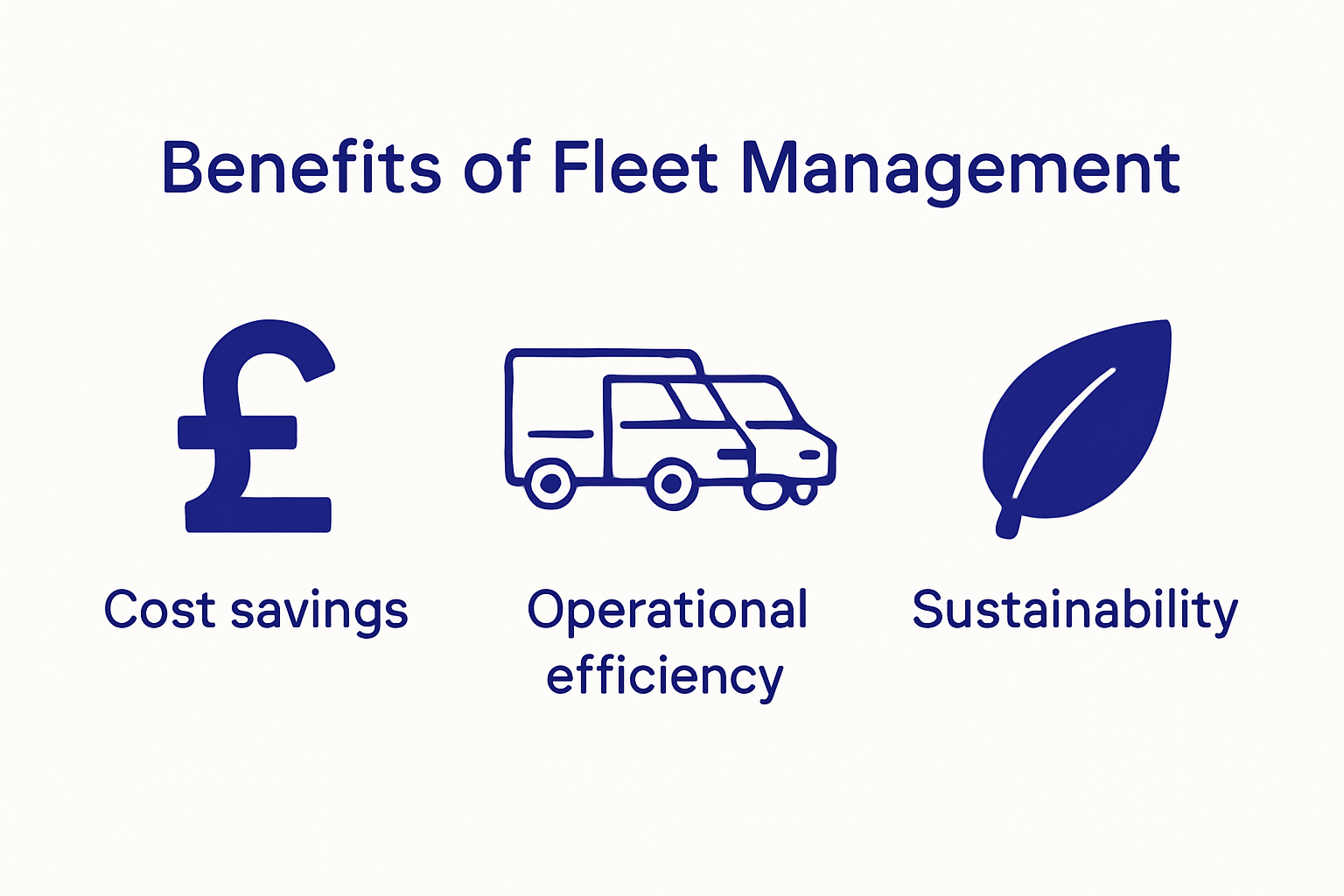 Infographic comparing cost, efficiency, sustainability in UK fleet management