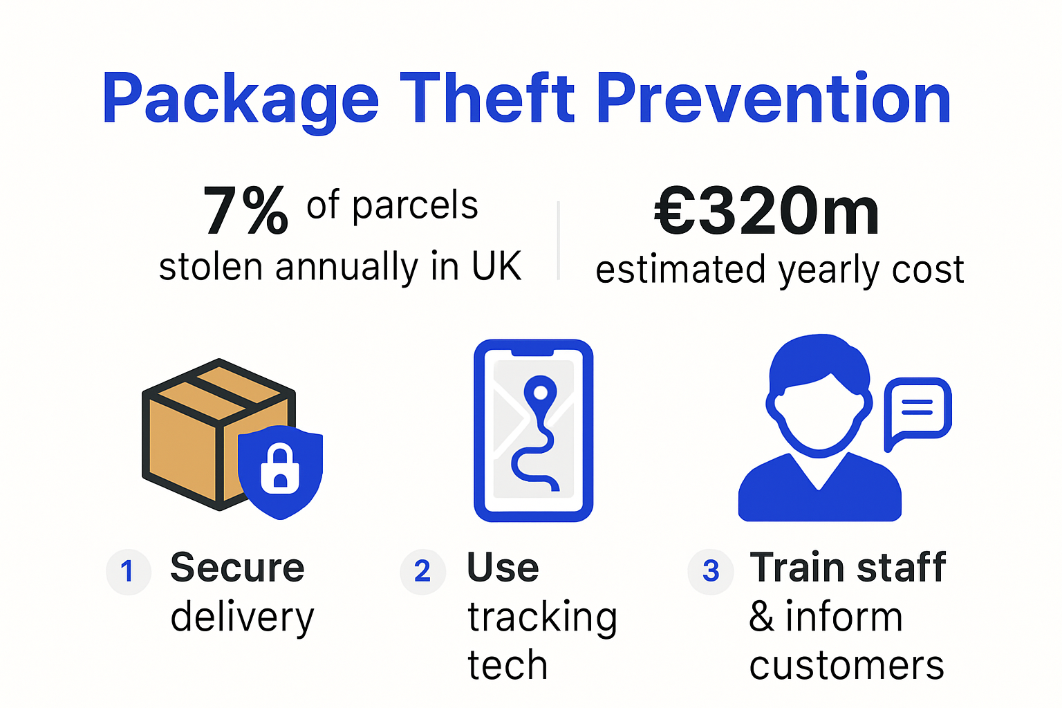 Infographic showing UK package theft risks and prevention strategies
