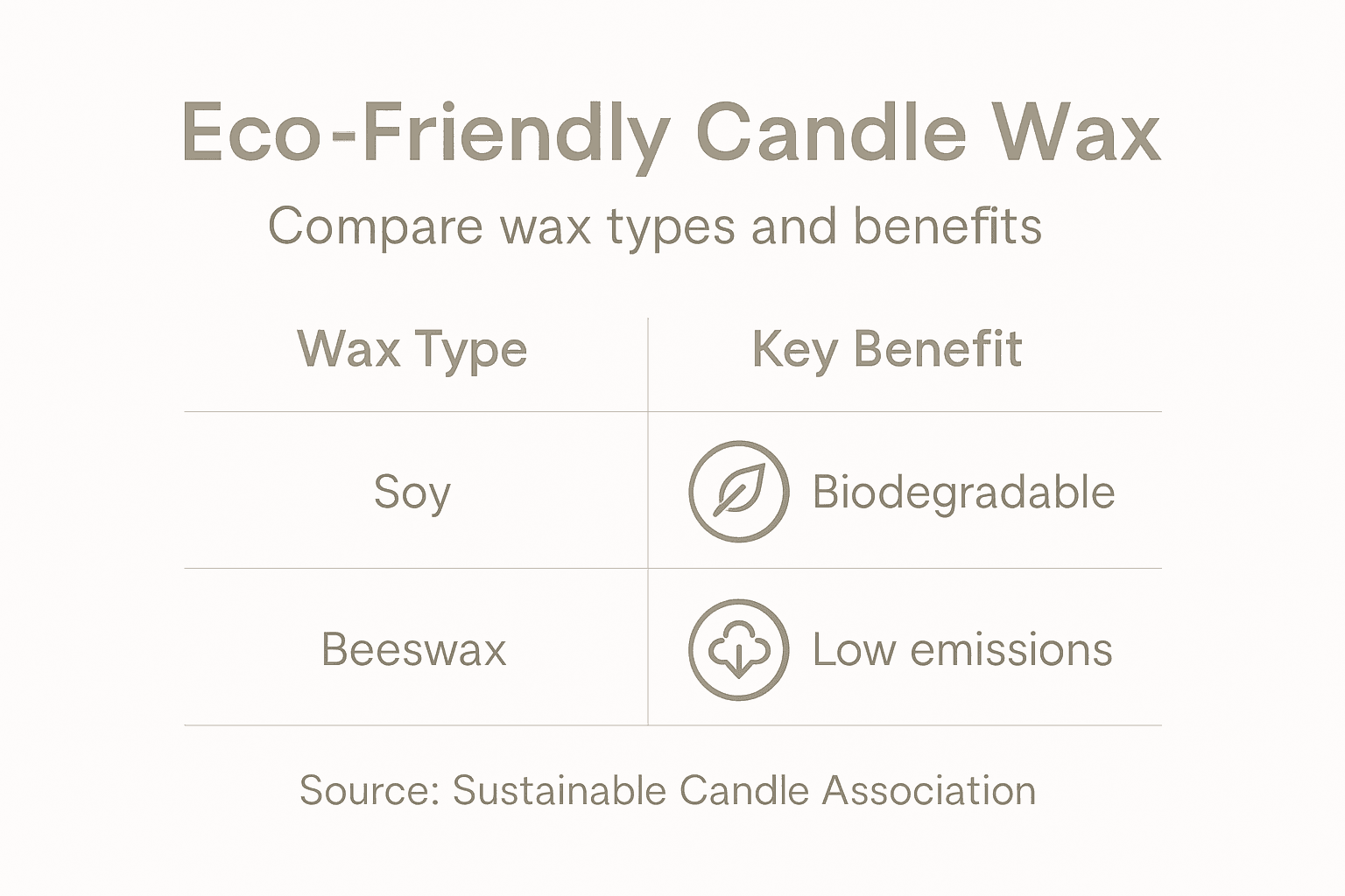 Infographic comparing eco-friendly candle waxes