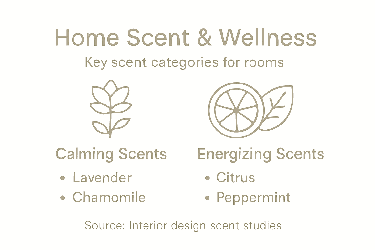 Infographic on calming and energizing scents