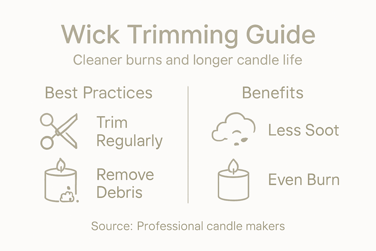 Infographic showing wick trimming advantages