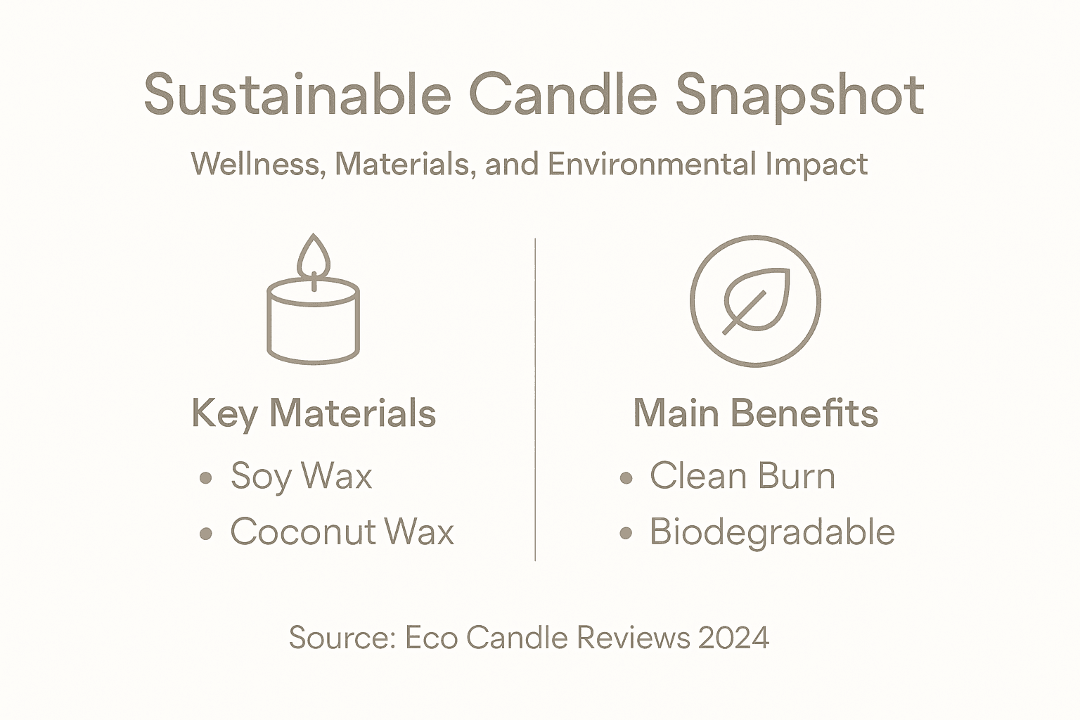Infographic on sustainable candle materials and benefits