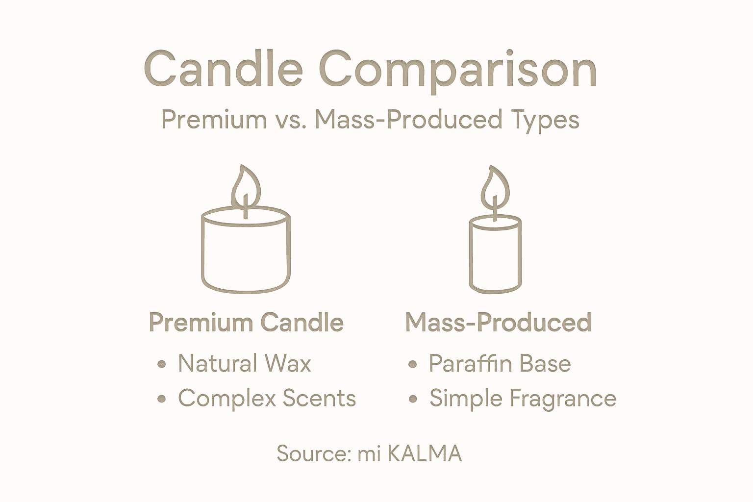 Infographic comparing premium and mass-produced candles